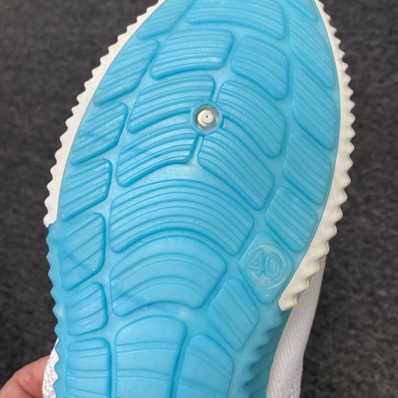 White Sneakers with Blue Accents - Picture 3 of 3